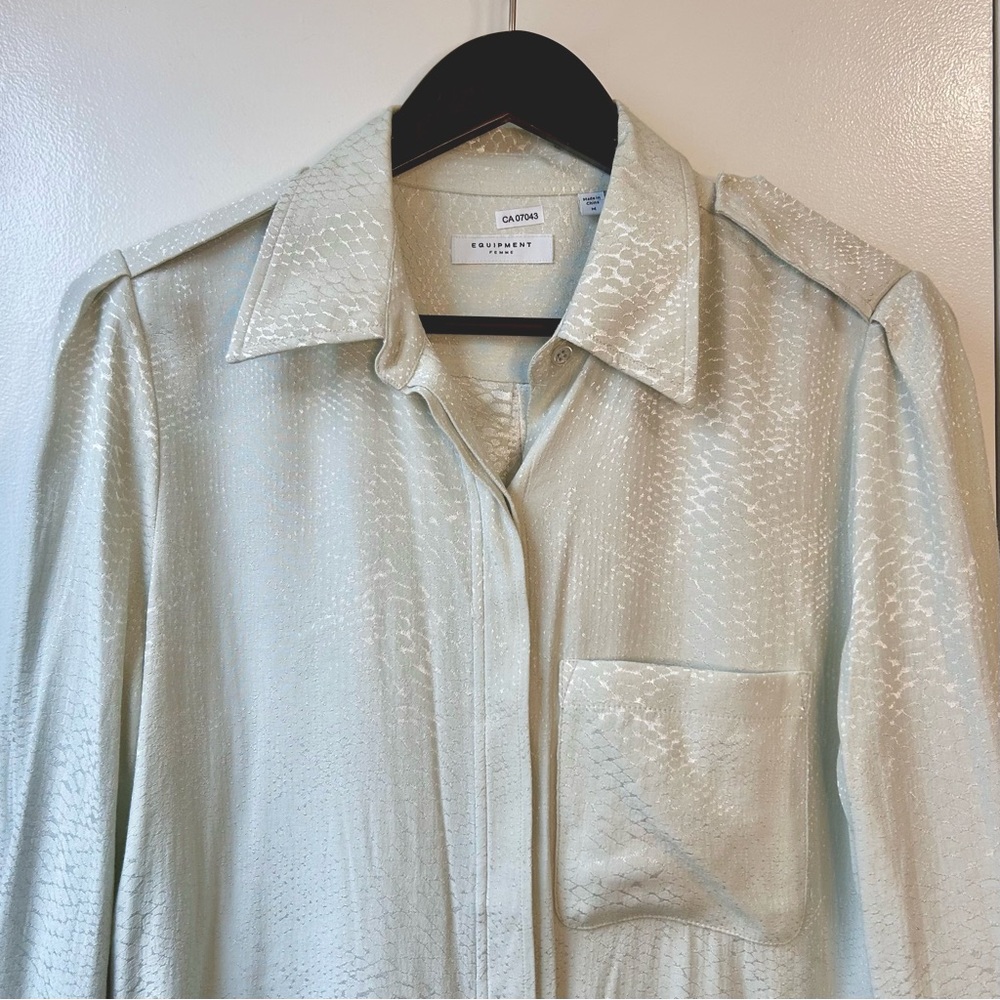New Equipment Femme Pale Mint Green Blouse